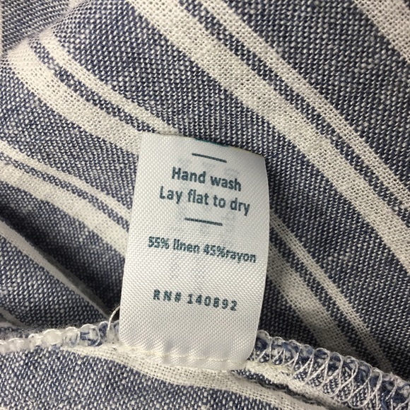 Marine Layer Frances Wrap Dress Linen Blend Striped - Picture 10 of 11